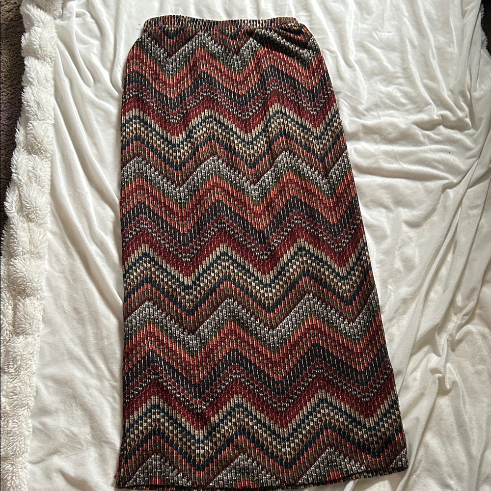 Bobeau Multicolor Chevron Pencil Skirt